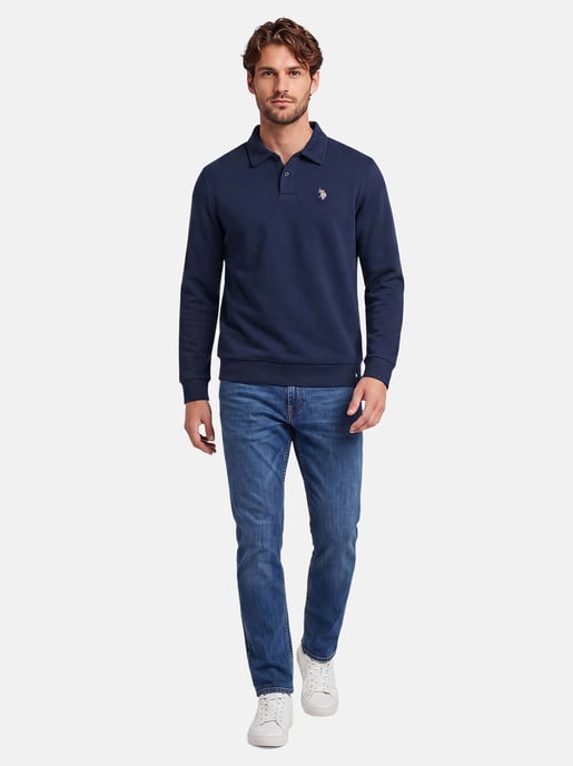 U.S. POLO ASSN. Herren Sweatpolo USEthaan – Polokragen mit Knopfleiste & Logo-Stickerei - Image 4