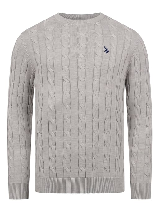 U.S. POLO ASSN. Herren Pullover – Zopfstrick aus 100% Baumwolle - Image 1