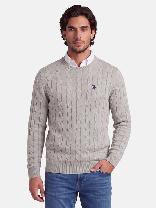 U.S. POLO ASSN. Herren Pullover – Zopfstrick aus 100% Baumwolle - Image 5