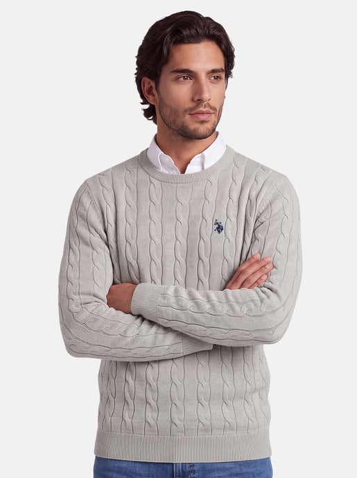 U.S. POLO ASSN. Herren Pullover – Zopfstrick aus 100% Baumwolle - Image 6