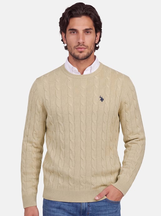 U.S. POLO ASSN. Herren Pullover – Zopfstrick aus 100% Baumwolle - Image 5