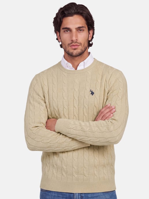 U.S. POLO ASSN. Herren Pullover – Zopfstrick aus 100% Baumwolle - Image 6