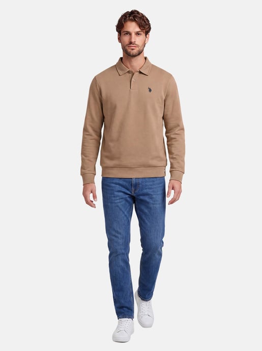 U.S. POLO ASSN. Herren Sweatpolo USEthaan – Polokragen mit Knopfleiste & Logo-Stickerei - Image 4