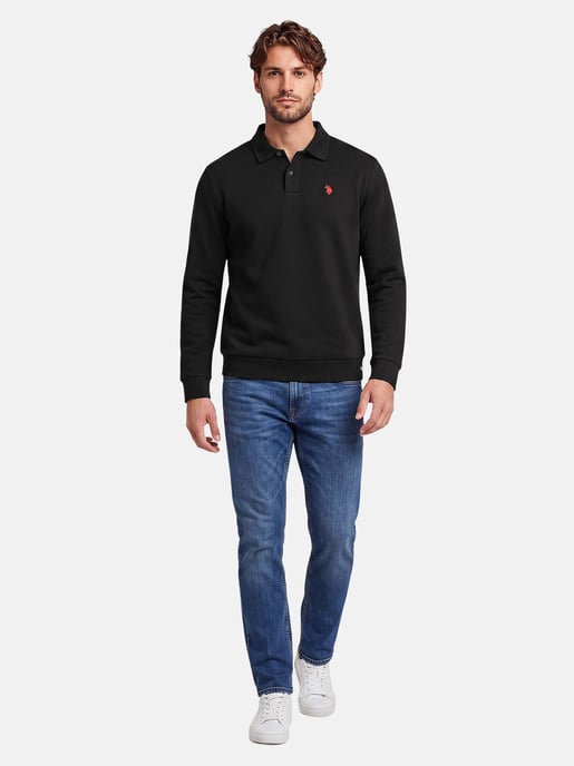 U.S. POLO ASSN. Herren Sweatpolo USEthaan – Polokragen mit Knopfleiste & Logo-Stickerei - Image 4