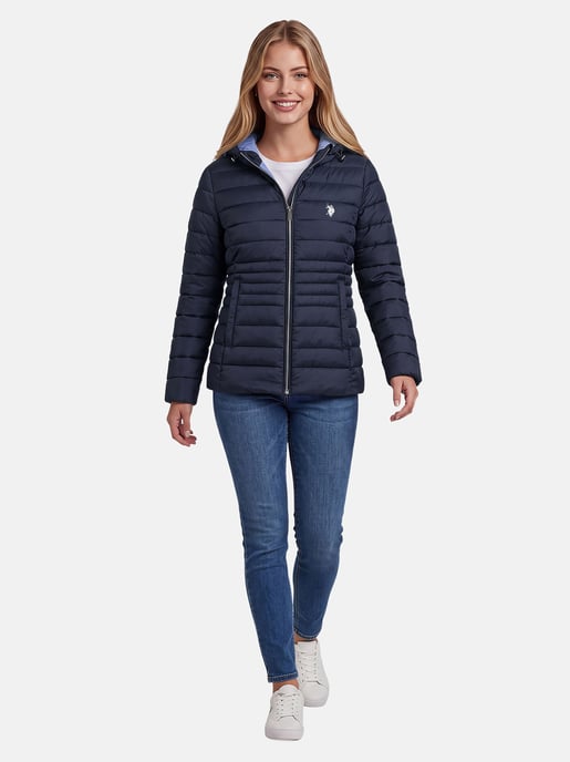 U.S. POLO ASSN. Damen Steppjacke – leicht, mit Kapuze & Logo - Image 4