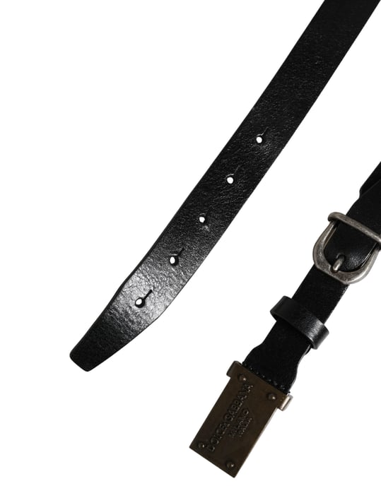 Dolce & Gabbana Herren Klassischer Ledergürtel mit Logo-Schnalle, Schwarz - Image 6