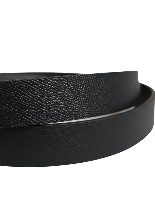 Dolce & Gabbana Herren-Gürtel aus schwarzem Kalbsleder mit quadratischer Schnalle - Image 4