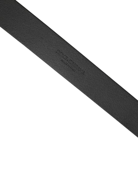 Dolce & Gabbana Herren-Gürtel aus schwarzem Kalbsleder mit quadratischer Schnalle - Image 5
