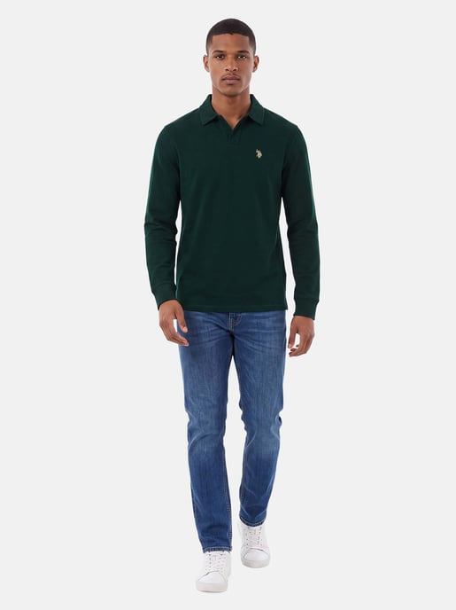 U.S. POLO ASSN. Herren Langarm-Poloshirt – 100% Baumwolle mit Logo-Stickerei - Image 4