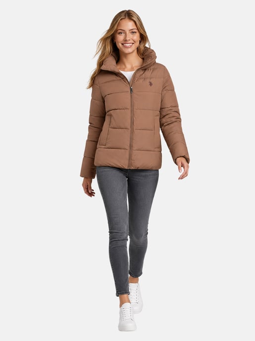 U.S. POLO ASSN. Damen Winter-Steppjacke – mit gefütterter Kapuze & Stehkragen - Image 4