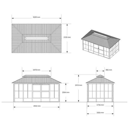 Sojag Olan Pavillon mit Seitenwänden inkl. Moskitonetz 5x3 m - - Image 4