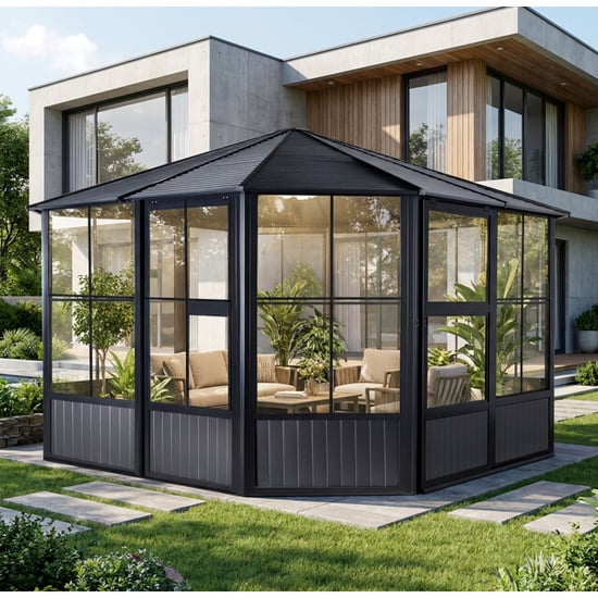 Sojag Charleston Aluminium-Pavillon mit Seitenteilen 4x4m - - Image 4