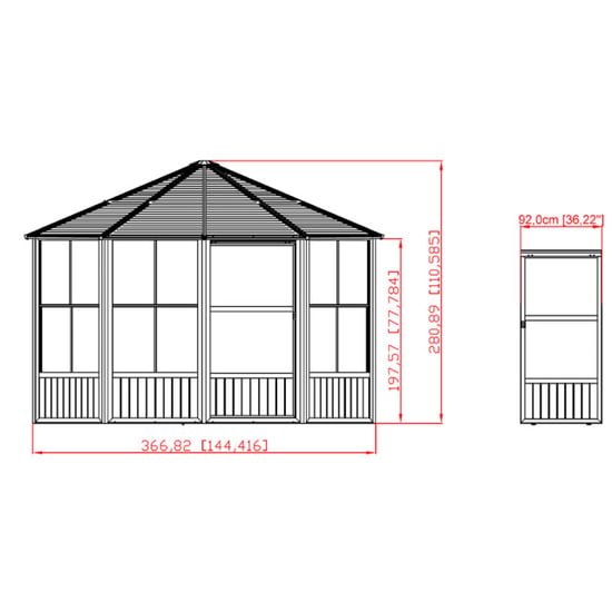 Sojag Charleston Aluminium-Pavillon mit Seitenteilen 4x4m - - Image 5