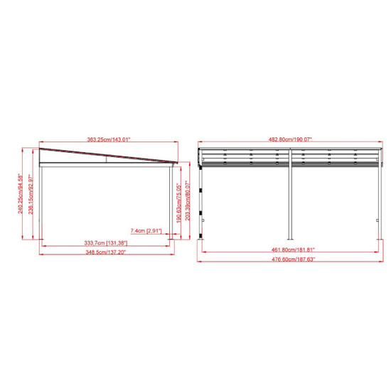 Sojag St.barth Aluminium-Terrassenüberdachung 363x483x240 cm- - Image 6
