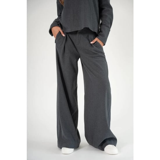 Corel Amsterdam Ella Pants Wide Milano Brush Flannel 1009-3353 12 Anthra Melange - Image 1