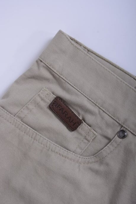 FARAH CLASSIC FABS5029 Herrenhose mit flacher Vorderseite, geradem Schnitt, Khaki 363, Baumwolltwill - Image 3