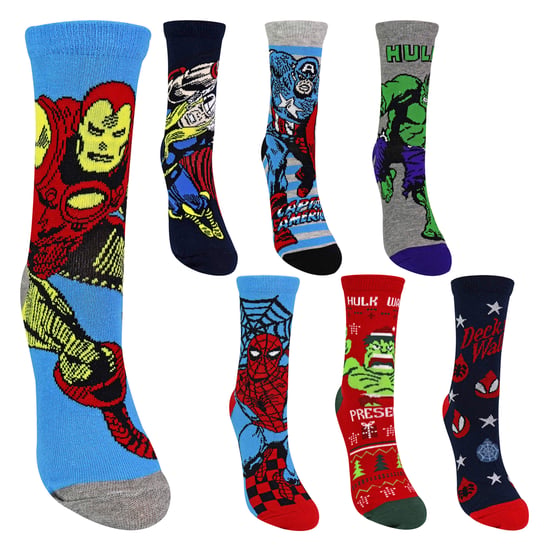12-tägiger Marvel Jungen Weihnachts-Adventskalender Novelty-Socken Geschenkset Superhelden - Image 1