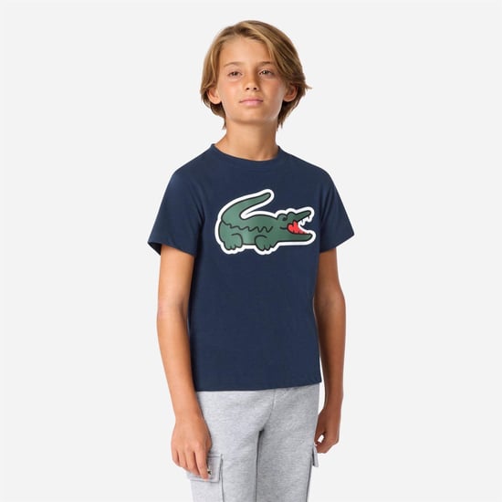 Lacoste - T-Shirt für Kinder, Baumwollmischung (Meeresblau) - Image 3