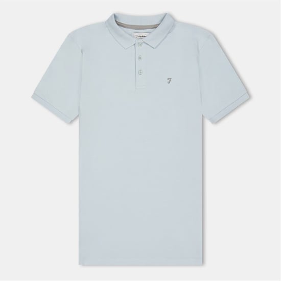 Farah Jungen Bugsworth T-Shirt mit besticktem Logo, Polokragen und kurzen Ärmeln in Weiß - Image 1