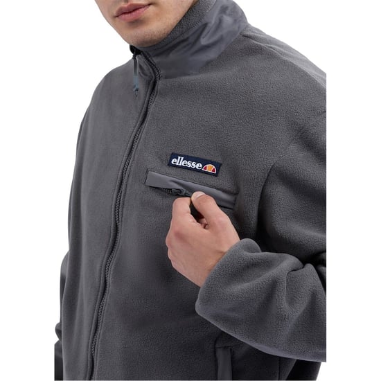 Ellesse Maseben Herren-Fleecejacke mit durchgehendem Reißverschluss in Dunkelgrau - Image 4