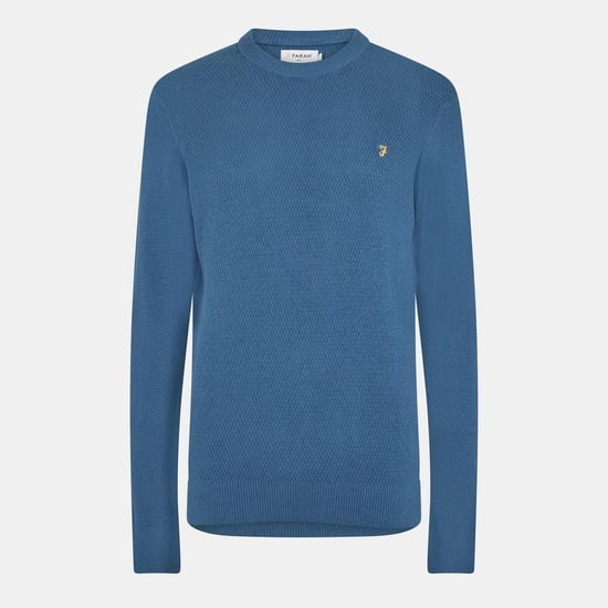 Farah Rainhill Herrenpullover mit regulärer Passform und langen Ärmeln in Cold Metal - Image 1