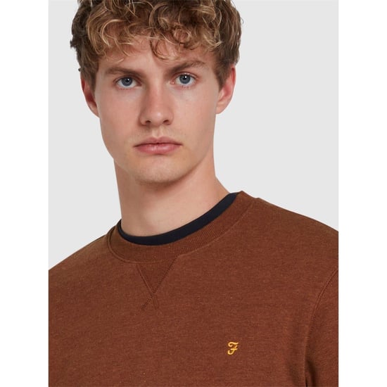 Farah Herren-Sweatshirt mit Rundhalsausschnitt in Dunkel-Teak - Image 4