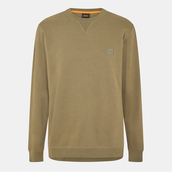 Boss Herren Westart Rundhals-Sweatshirt aus Premium-Baumwolle in Open Green 342 - Image 1