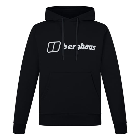Berghaus Herren Wordmark Kapuzen-Sweatshirt mit Rundhalsausschnitt und langen Ärmeln in SCHWARZ/SCHWARZ - Image 1