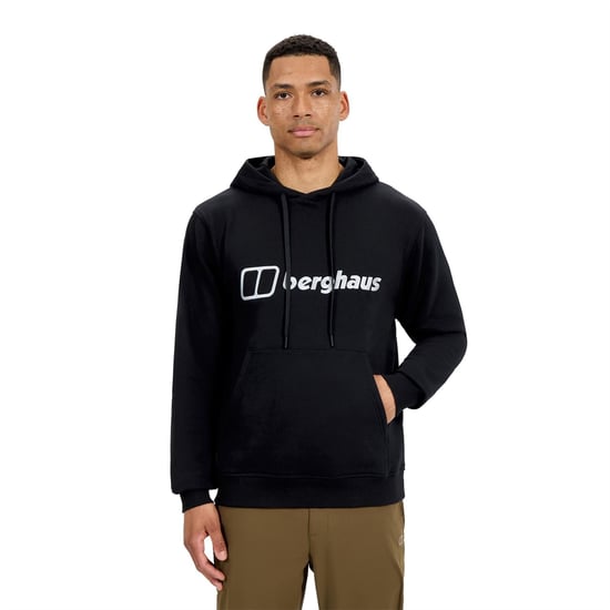 Berghaus Herren Wordmark Kapuzen-Sweatshirt mit Rundhalsausschnitt und langen Ärmeln in SCHWARZ/SCHWARZ - Image 3