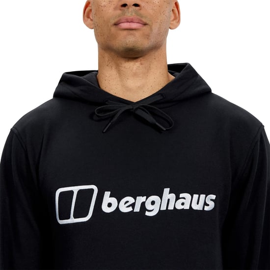Berghaus Herren Wordmark Kapuzen-Sweatshirt mit Rundhalsausschnitt und langen Ärmeln in SCHWARZ/SCHWARZ - Image 6