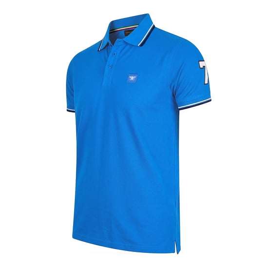 Polo Applique Pique von Cappuccino Italia in der farbe Blau. - Image 2