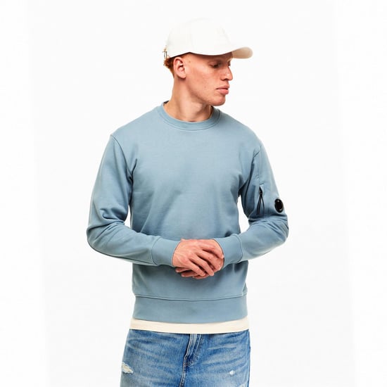 C.P. Company Herren Lens Rundhals-Sweatshirt in Silberblau 809 - Image 3