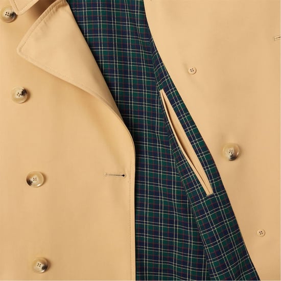 Lacoste Herren-Trenchcoat mit einfarbigem Muster, Reverskragen und in Croissant - Image 3