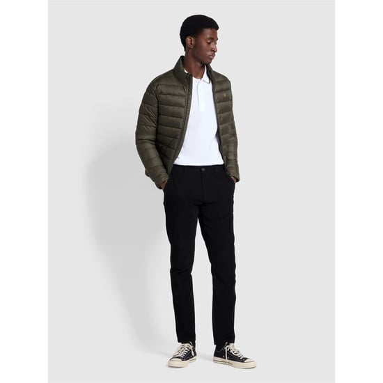 Farah Joel Herren Steppjacke mit unifarbenem Muster in Evergreen - Image 1
