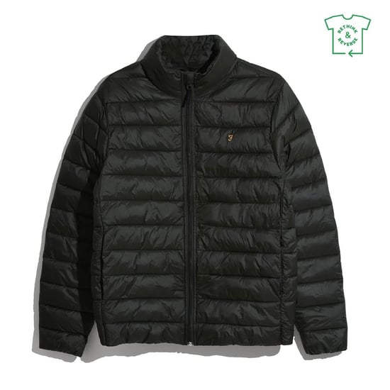 Farah Joel Herren Steppjacke mit unifarbenem Muster in Evergreen - Image 2