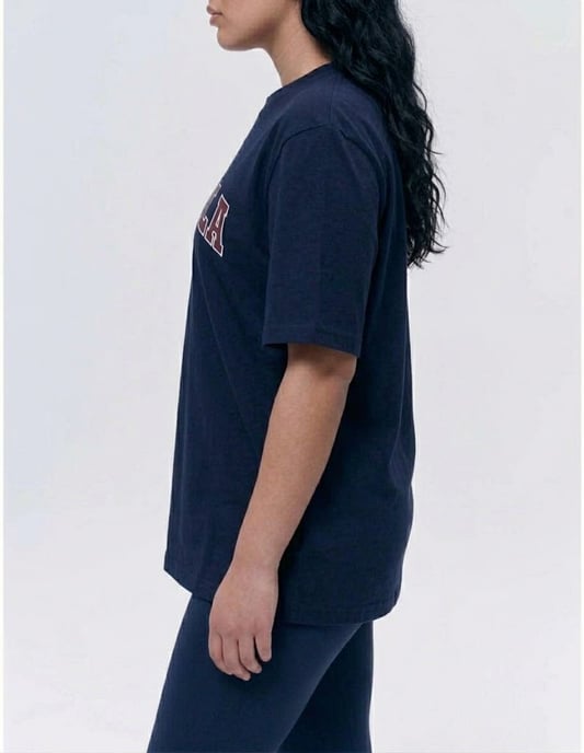 Adanola Varsity T-Shirt Damen Marineblau Oversized - Image 3