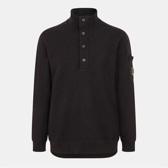 C.P. Company Herren Pullover mit Mock-Kragen und hohem Kragen, Langarm, Schwarz 999 - Image 1