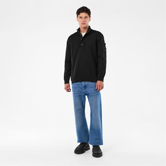 C.P. Company Herren Pullover mit Mock-Kragen und hohem Kragen, Langarm, Schwarz 999 - Image 4