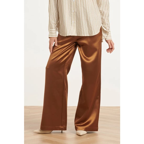 Smashed Lemon Satin-Weitbeinige Hose | - Image 3