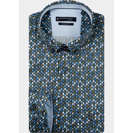 Giordano Dino Satin Stretch Graphic Pr 627017/70 Herrenhemd - Image 2