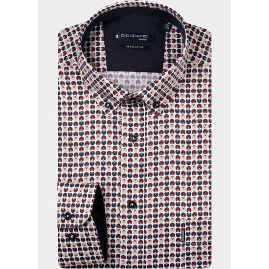 Giordano Dino Satin Stretch Graphic Print Herrenhemd 627021/40 - Image 2