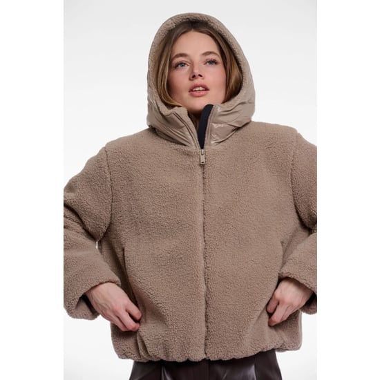 Rino & Pelle Jayla.7002613 Rino & Pelle Jacke aus Materialmix mit Kapuze Mocha latte - Image 4