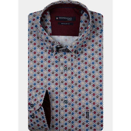 Giordano Dino Satin Stretch Geometric Herrenhemd 627027/40 - Image 2