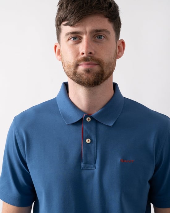 GANT Regular Fit Short Sleeve Contrast Pique Rugger - Image 2