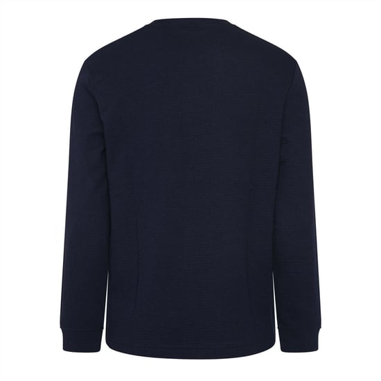 Hugo Herren-Schlafshirt mit langen Ärmeln in Marineblau - Image 2