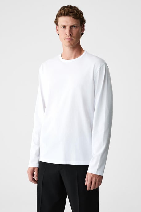 Ripp-T-Shirt mit Rundhalsausschnitt und langen Ärmeln - Image 3