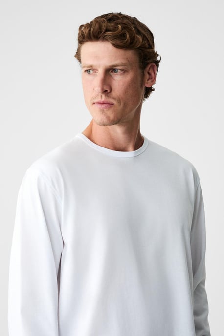 Ripp-T-Shirt mit Rundhalsausschnitt und langen Ärmeln - Image 4