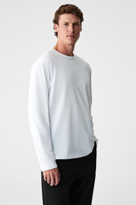 Ripp-T-Shirt mit Rundhalsausschnitt und langen Ärmeln - Image 5