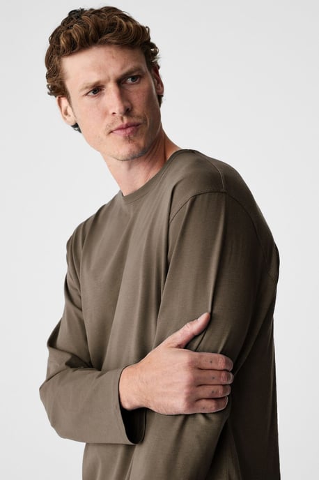Geripptes Langarm-T-Shirt mit Rundhalsausschnitt - Image 3