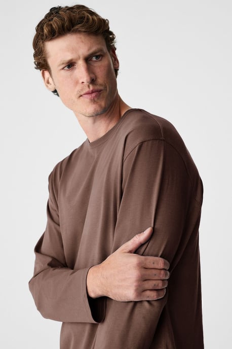 Geripptes Langarm-T-Shirt mit Rundhalsausschnitt - Image 3